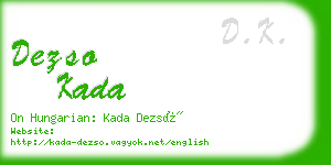 dezso kada business card